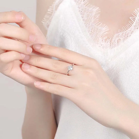 925 Sterling Silver Ring Hot AAA Zircon adjustable Size Engagement Rings For Women Wedding Ring Party Fashion Nice Jewelry Gift Good Vibrations