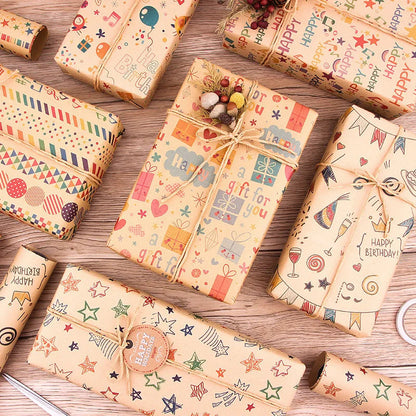 Happy Birthday Wrapping Paper 50*70cm Christmas Colorful DIY Flower Wedding Xmas Party Gift Packing Decor DIY Crafts Papers Good Vibrations