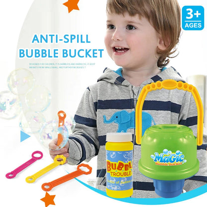 New Children Kids Boy Girl Blowing Bubble Toys Summer Anti-spill Bubble Bucket Outdoor Fun Toys Does Not Contain Water Good Vibrations