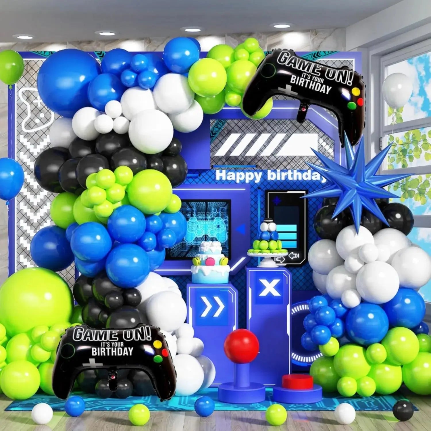 135pcs Game-themed Birthday Sets, Birthday Parties, Game Night Birthday Party Decorations, Create Immersive Esports Carnivals Good Vibrations