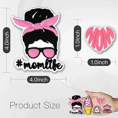 5 Pcs Mom Life Dog Summer Charms for Bogg Bag, PVC Rubber Totes Inserts Charms Accessories for Handbag Beach Tote Bag Good Vibrations