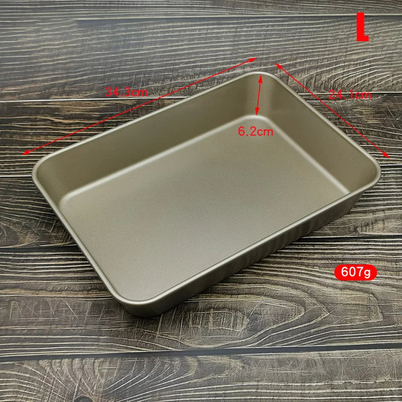 Bakeware Nonstick Bottom Rectangular Cake Pan Multipurpose Quick Release Cake Bread Toast Baking Pan Multiple Sizes Even Heating Good Vibrations