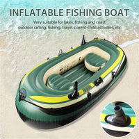PVC Inflatable Boat Foldable InfLatable Fishing Boat Rafting Fishing Boat Heavy Duty Fishing Drifting Inflatable PVC Boat Set Good Vibrations