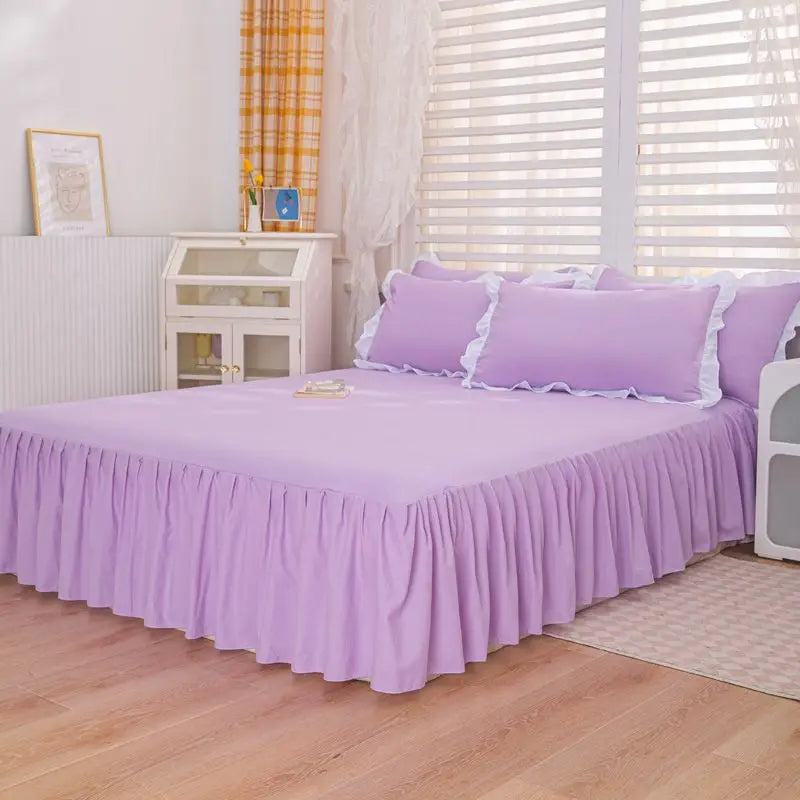 Bed Sheets Solid Plain Nordic Style Bedroom Washed Flat Breathable Adults Comfortable Simple Queen Size Home Bed-protect Soft Good Vibrations