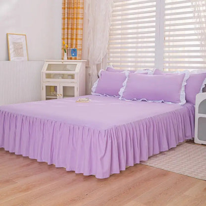 Bed Sheets Solid Plain Nordic Style Bedroom Washed Flat Breathable Adults Comfortable Simple Queen Size Home Bed-protect Soft Good Vibrations