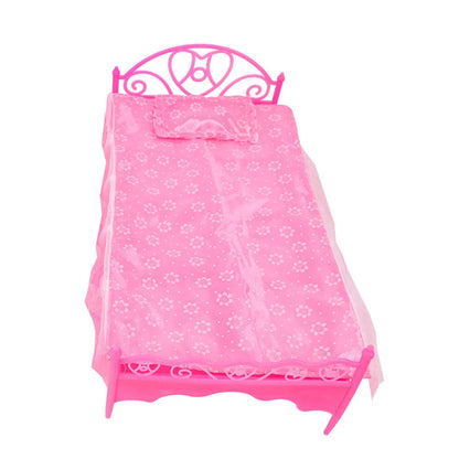 Doll House Furniture Bed Table Chair For 11.8inch 30cm Doll Plastics Cleaning Tools Accessories Mini Furniture Model Gifts Toys Good Vibrations