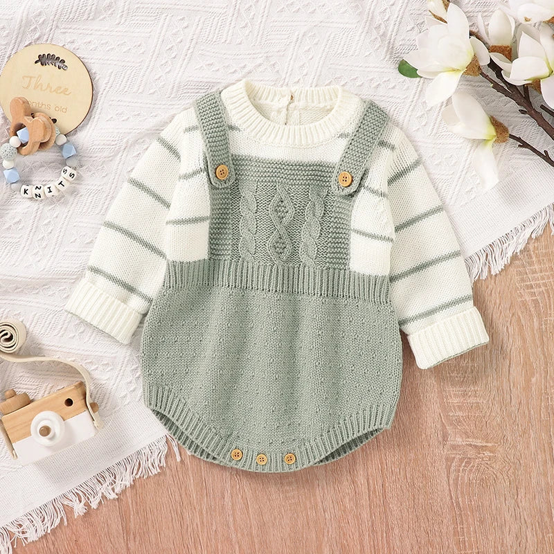 Baby Bodysuits Long Sleeve Spring Autumn Outwear Newborn Boy Girl Knitted Onesie Winter One Pieces Toddler Infant Unisex Clothes Good Vibrations