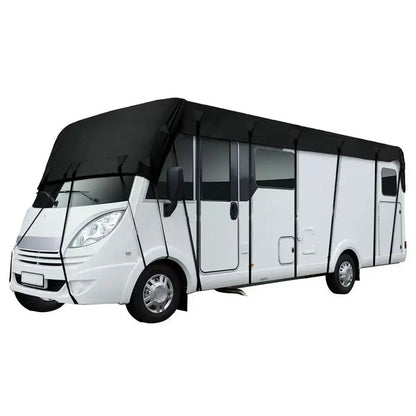 210D Oxford Cloth RV Roof Protective Cover Black Foldable RV Resistant Sunscreen RV Waterproof Roof Tear Supplies Cover S5M5 Good Vibrations