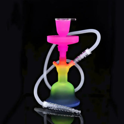 Multicolor Glass Bottle Hookah - Water Pipe - Silicone Hose