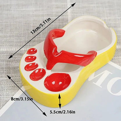 Lovely Flip Flops Ketchup Soy Sauce Dipper Portable Ceramic Salad Saucer Dipping Bowl Cute Mini Snacks Plate Seasoning Container Good Vibrations