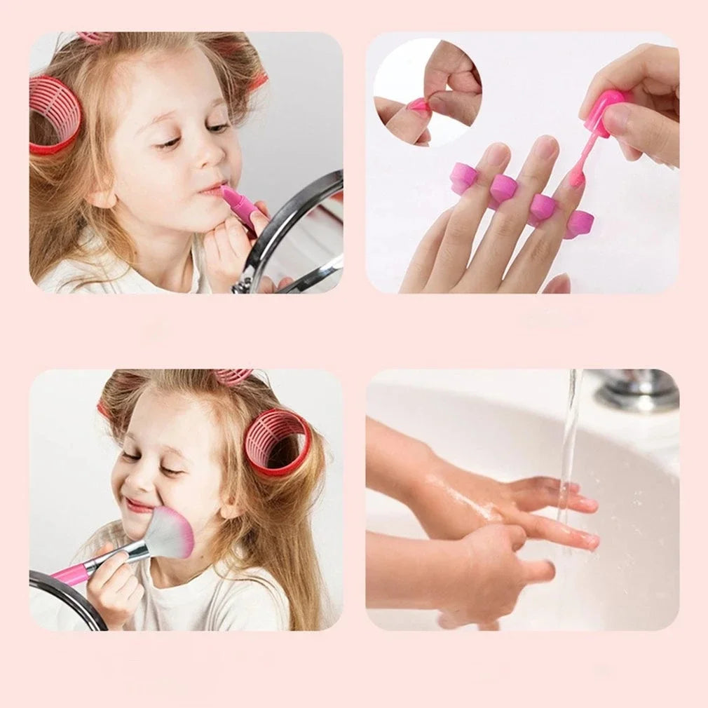 Children Makeup Cosmetics Pretend Playing Box Princess Make Up Girl Toy Play Set Lipstick Eye Shadow Safety Nontoxic Kit Toy Kid Good Vibrations