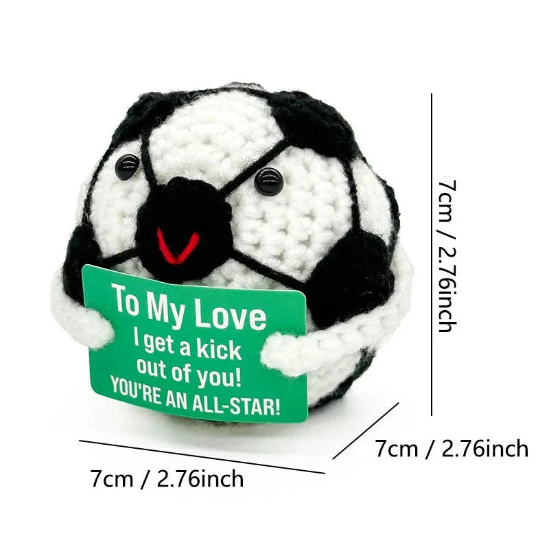 Funny Positive Baseball Hug Pocket Hug Mini Handmade Knitted Doll Cute Desktop Decoration Birthday Holiday Gift Home Decoration Good Vibrations