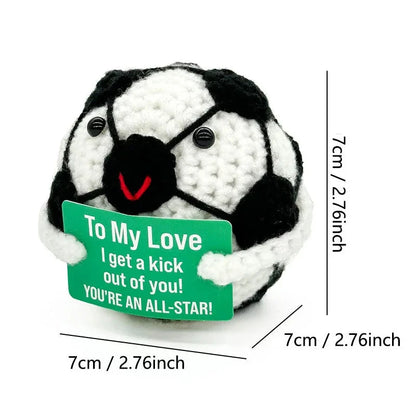 Funny Positive Baseball Hug Pocket Hug Mini Handmade Knitted Doll Cute Desktop Decoration Birthday Holiday Gift Home Decoration Good Vibrations