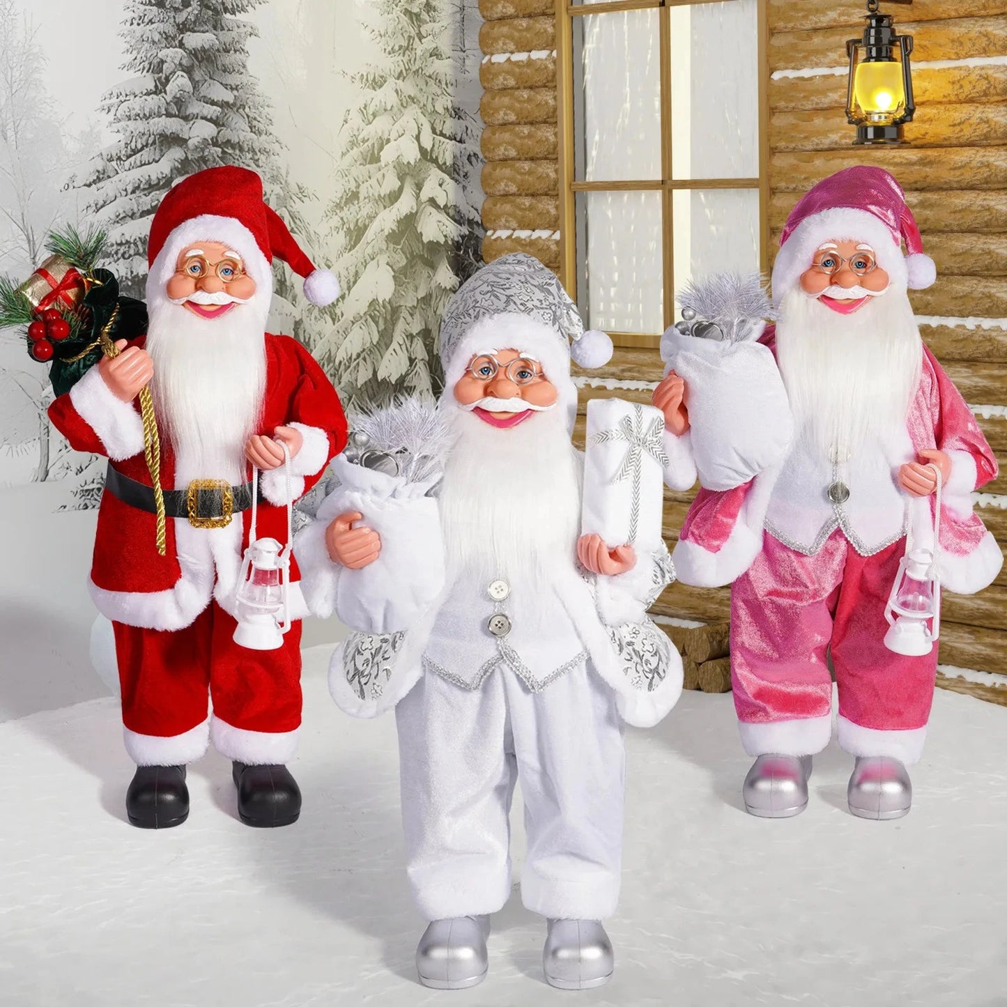 Christmas decoration standing Santa Claus doll ornaments Happy Date Christmas Santa Claus Figurine Decor party Ornament Gift Good Vibrations