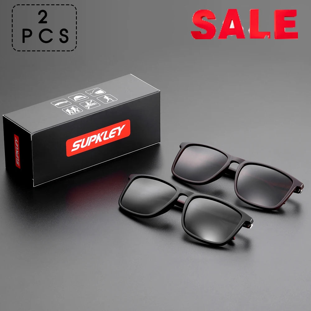 SUPKLEY Sports Sunglasses for Men Polarized Comfortable Wear Square Sun Glasses Male Light Weight Eyewear Accessory with Origina Good Vibrations
