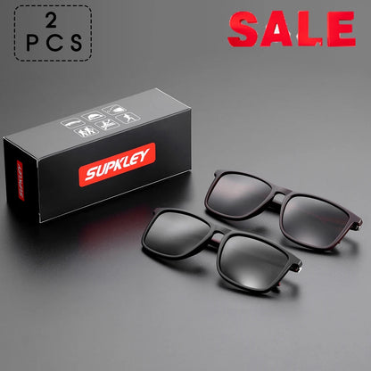 SUPKLEY Sports Sunglasses for Men Polarized Comfortable Wear Square Sun Glasses Male Light Weight Eyewear Accessory with Origina Good Vibrations