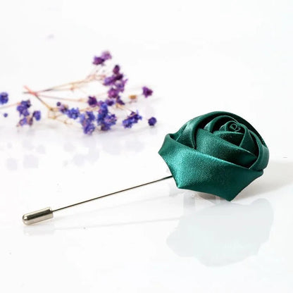 Men Boutonnieres for Wedding Groom Corsage Lapel Pins Ribbon Roses Flower Mensuit Buttonhole Brooch Marriage Accessories Good Vibrations