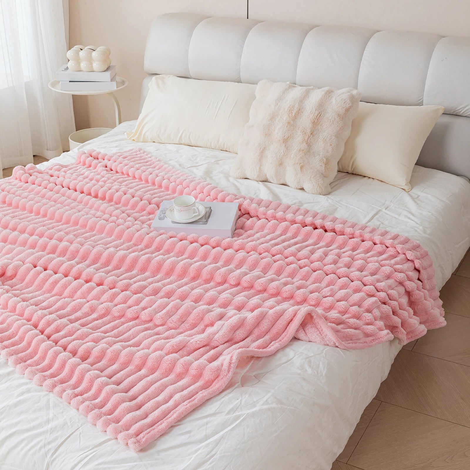 1pc flannel blanket - soft, comfortable, warm nap blanket, Christmas exquisite gift blanket, available in multiple colors Good Vibrations