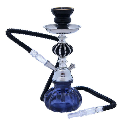 SANDGLAS Small 1 Hose Hookah Complete Including Glass Bottle Body And Ceramic Bowl, High Quality Glass Hookah Set, Shisha Hookah