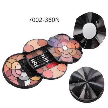 57-Color Petal Makeup Palette with 43 Eyeshadows 4 Eyebrow Powders&Blush&Lipstick And 2 Pressed Powders - All-In-One Beauty Kit Good Vibrations