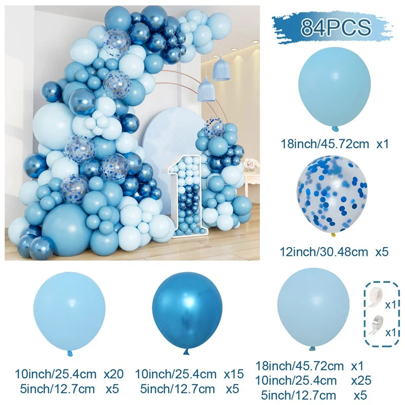 Blue Balloon Garland Arch Kit Macaron Light Blue Balloon Wedding Boy Baby Shower Ocean Birthday Party Decoration Kids Ballons Good Vibrations
