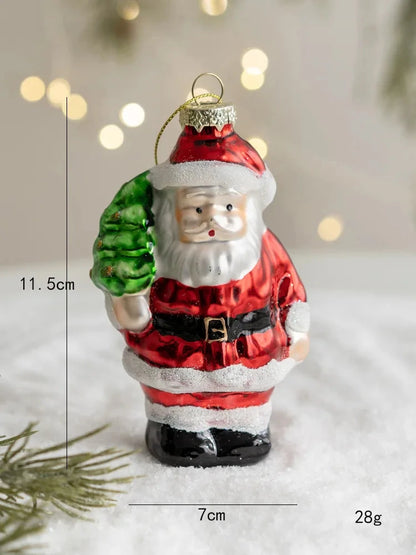 Christmas Glass Ornament Merry Christmas Decorations for Home 2024 Xmas Tree Ornament Navidad Noel Kids Gift Happy New Year 2025 Good Vibrations