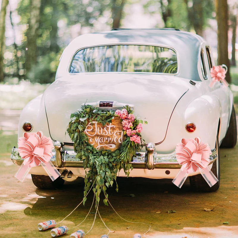2/4/10Pcs Wedding Car Bow Ribbons Christmas Gift Wrap Packaging Decoration DIY Craft Flowers Birthday Party Supplies Valentines Good Vibrations