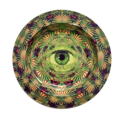 Round Cigarette Ashtray Tobacco Herb Metal Rolling Tray Smoking Accessories Bar Cigar Creative Personality Men's Gadgets Good Vibrations Adult Super Store