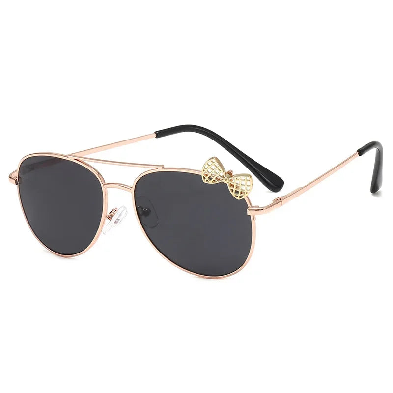 Kids Cute Sunglasses Metal Frame Children Sun Glasses Fashion Girls Outdoor Cycling Goggles Party Eyewear Photography Supplies Good Vibrations