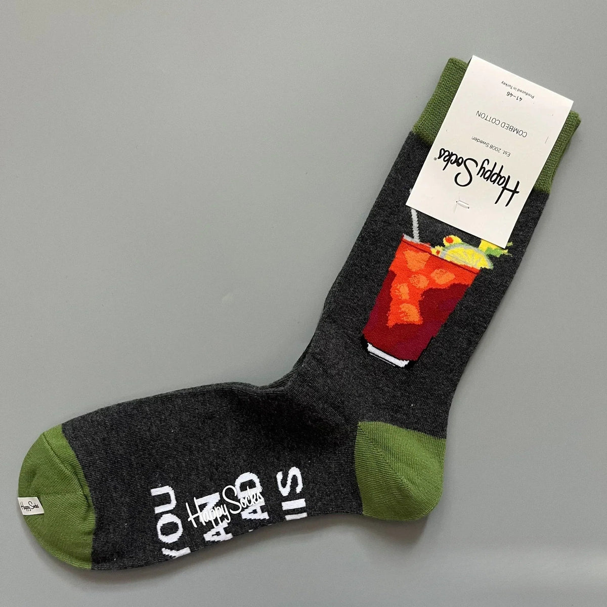 Cotton Happy Socks Men's Classic Crew Sock Shoe Size 10 - 13 Soft Good Vibrations