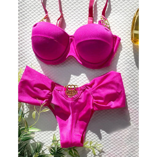 Sexy Push Up One Piece Swimsuit Women Swimwear Underwire Monokini Bathing Suits Swim Suit Wear Summer Beachwear Good Vibrations