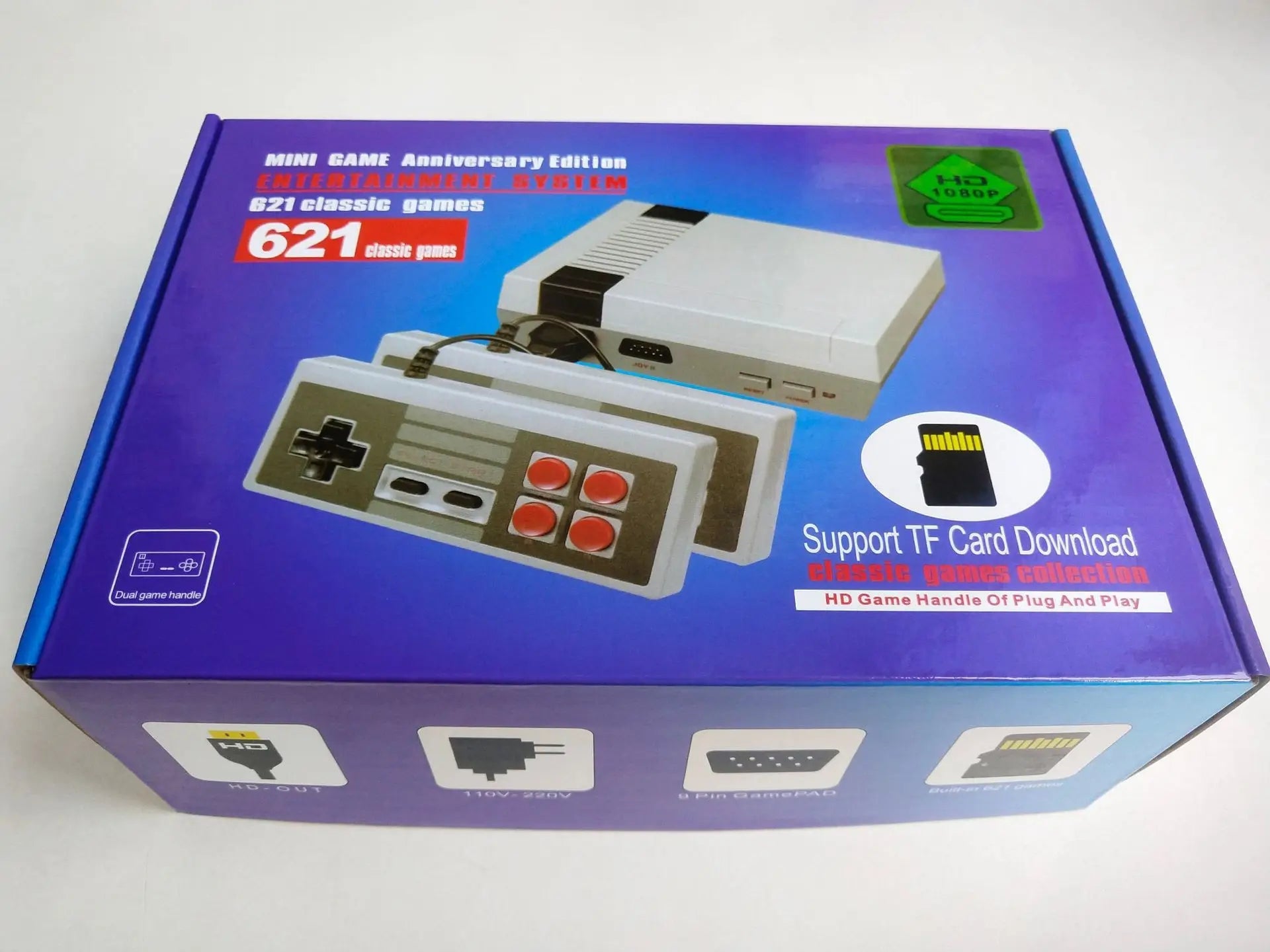Retro Family HD Video Classic Handheld Game Players Built-in 621 Games HD Output Controls HDMI Mini TV Game Console Good Vibrations