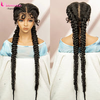 Synthetic Goddess Braided Wigs Cornrow Braided Wigs with Baby Hair Braids Wigs for Women Daily Use Knotless Wigs Good Vibrations