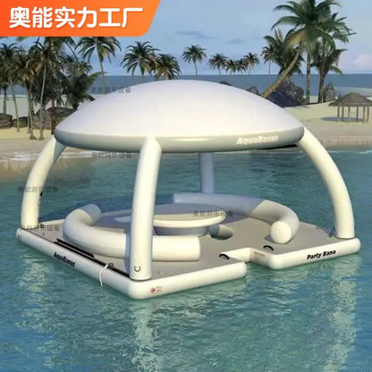 Yacht Inflatable Water Floating Platform Awning Inflatable Sofa Bar Tent Sea Good Vibrations