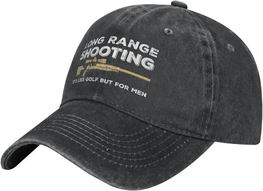 Funny Hat Long Ranges Shooting It's Like Golf But for Men Hat for Men Dad Hats Vintage Cap Good Vibrations