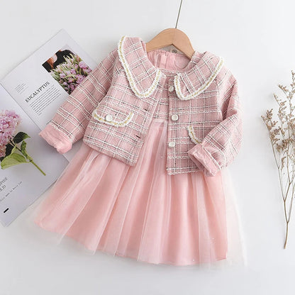 Bear Leader Fashion Kids Girls Princess 2pcs Clothes Set Autumn Winter Children Coat Outwear+Skirts Vintage Outfits Suit 2-12Y Good Vibrations