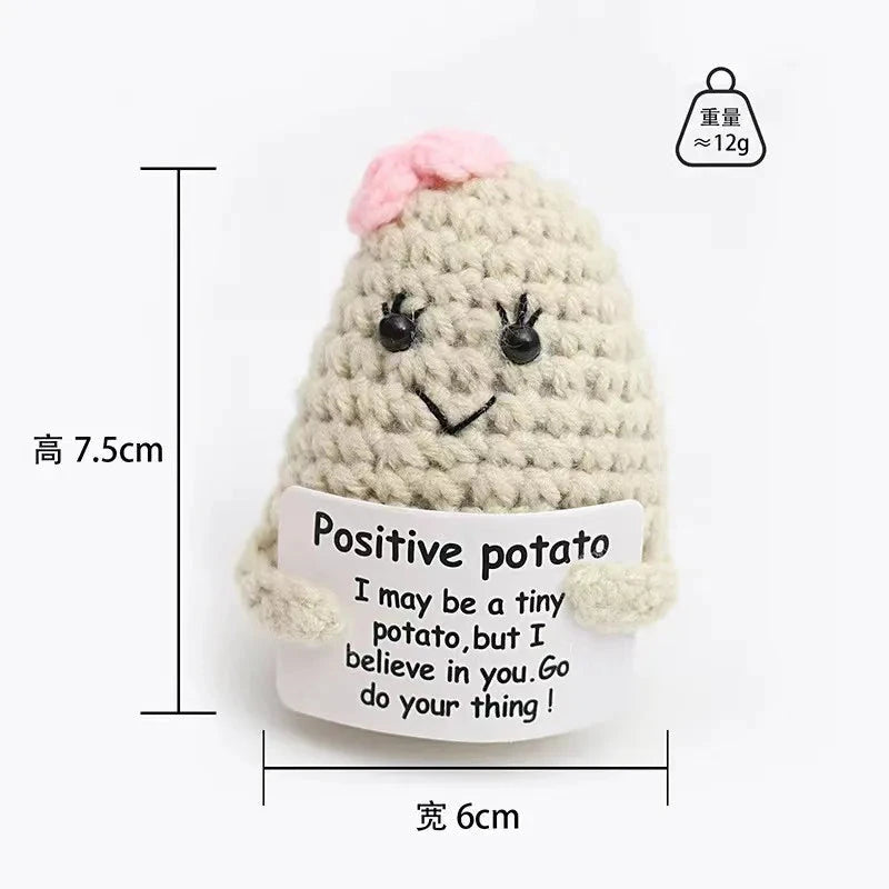 New Positive Energy Hug Pocket Mini Handmade Plush Wool Woven Doll with Card Funny Birthday Holiday Gift Family Room Decoration Good Vibrations