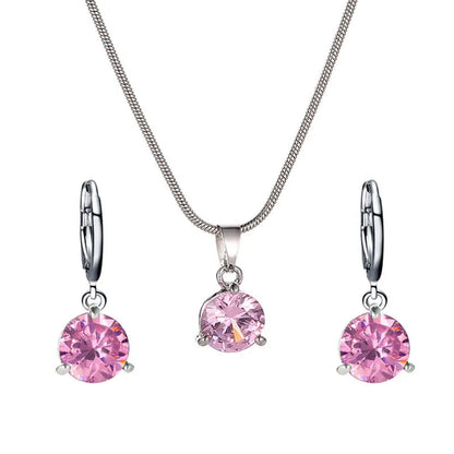 Chic Melody Pendant Necklace & Earrings Set - Glittering Zircon Crystal Jewelry for Women Good Vibrations