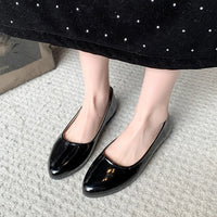 Women's Formal Uniform Shoes Spring Autumn Black Versatile Flat Shoes Women Causal Loafers Non-slip Ladies Ballet Leather Shoes Good Vibrations