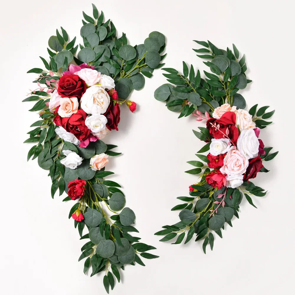 Wedding Arch Flower Wedding Home Decoration Round Artificial Flower Rose Peony Wedding Guest Card Decoration Good Vibrations