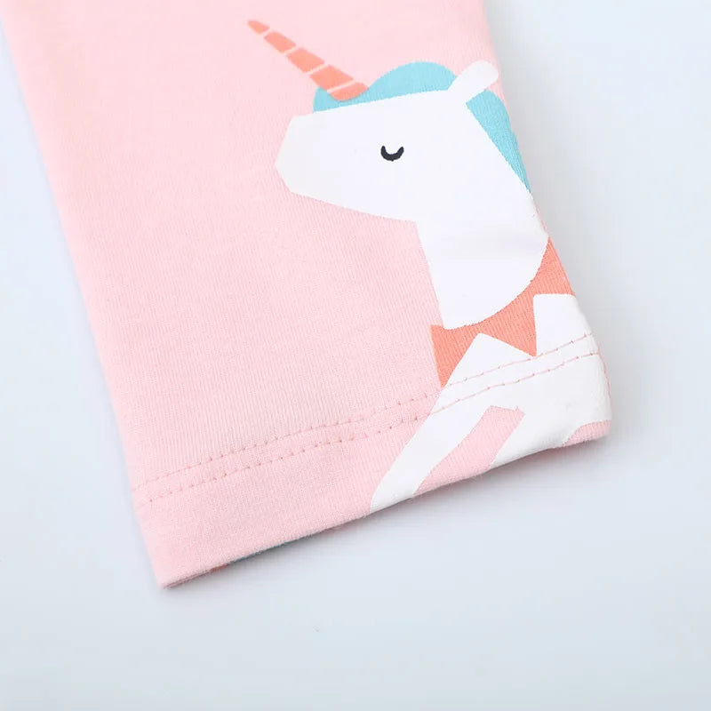 Little maven Baby Girls Leggings Pants Cotton Trousers Toddler Kids Clothes Cartoon Pink Unicorn Children's Clothing Autumn Good Vibrations