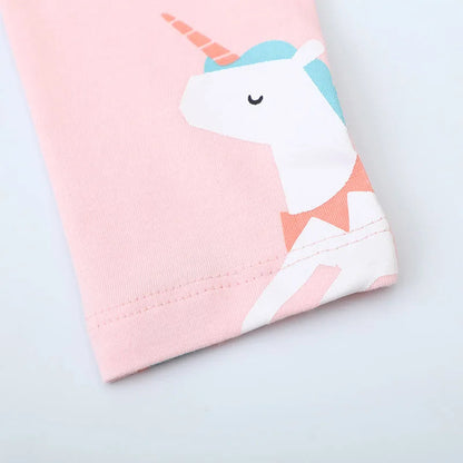 Little maven Baby Girls Leggings Pants Cotton Trousers Toddler Kids Clothes Cartoon Pink Unicorn Children's Clothing Autumn Good Vibrations
