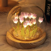 LED DIY Handmade Mini Tulip Night Light Materials Cute Home Decor Birthday Gift For Girl Family Friend Child Christmas Ornament Good Vibrations