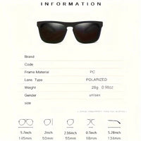 2pcs Square Polarized Sunglasses Anti Glare Sun Shades For Summer Party Vacation Travel Driving Fishing Good Vibrations