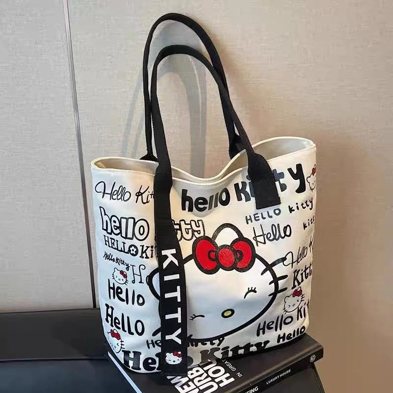 Sanrio Hello Kitty Shoulder Bag Cute Cartoon KT Cat Handbag Girls Backpack Schoolbag Holiday Gifts Good Vibrations