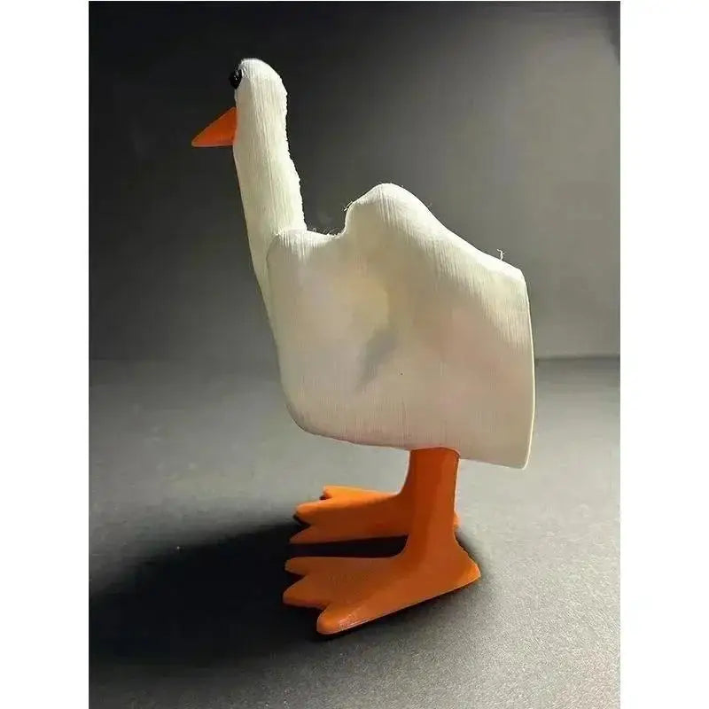 Funny Creative Duck Middle Finger Animal Gift Resin Craft Home Decoration Statue Garden Courtyard and Micro Landscape Figurines Good Vibrations