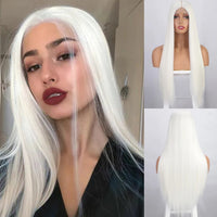 I's a wig Long Straight White Cosplay Wigs Synthetic Wigs for Women 60 613 Blonde Grey Pink Black Color for Daily Party Lolita Good Vibrations
