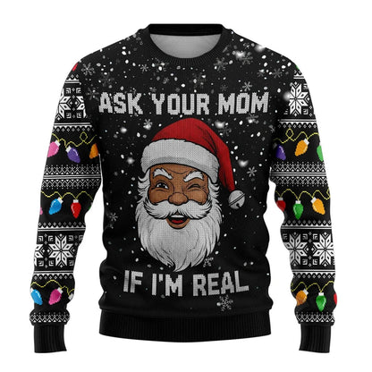 Funny Santa Claus Graphic Ugly Christmas Sweater Fashion Autumn Streetwear 3D Printed Sweatshirts Loose Breathable Pullovers Good Vibrations