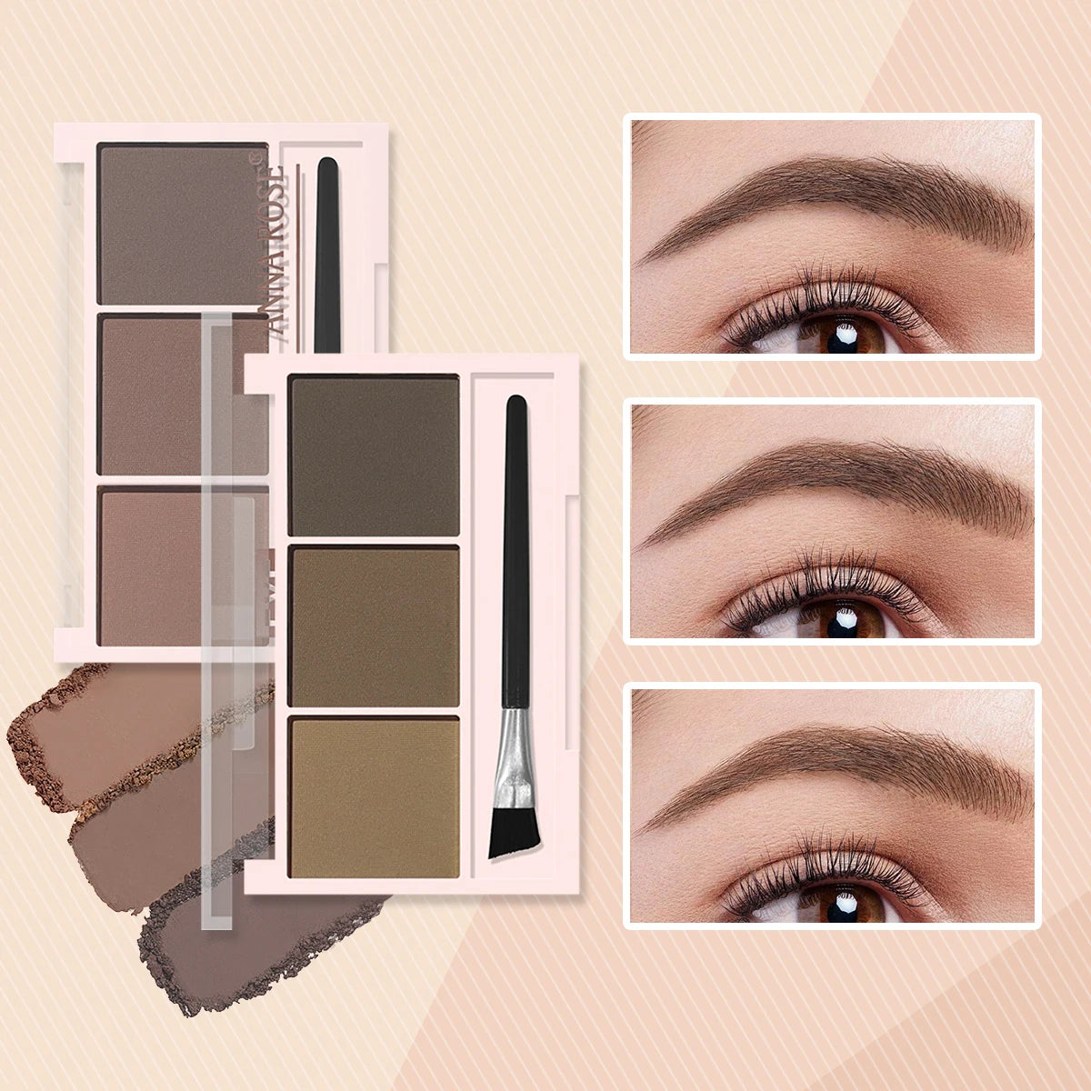 Three-color eyebrow powder shadow three-dimensional eyebrow shape waterproof and sweat-proof natural long-lasting eyebrow powder Good Vibrations