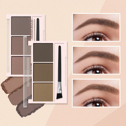 Three-color eyebrow powder shadow three-dimensional eyebrow shape waterproof and sweat-proof natural long-lasting eyebrow powder Good Vibrations